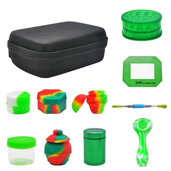 Mais função mais recente conjunto de bolsa de ferramentas de fumaça de silicone caixa de moagem de cigarro acessórios de unhas de titânio formax atacado designer novo