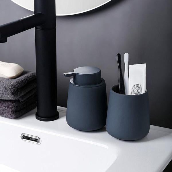 

bath accessory set kitchen liquid soap dispenser ceramic hand sanitizer shampoo bottle pressing shower gel foam bathroom accessories