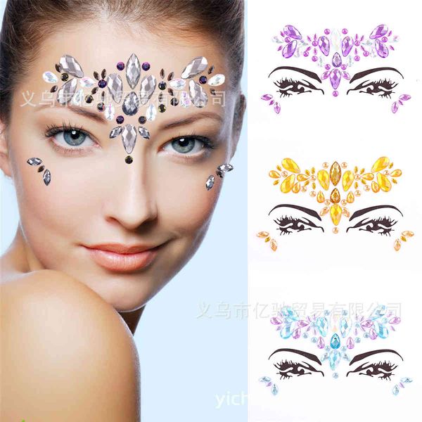 

tattoo paste face set forehead diamond music festival decoration can be
