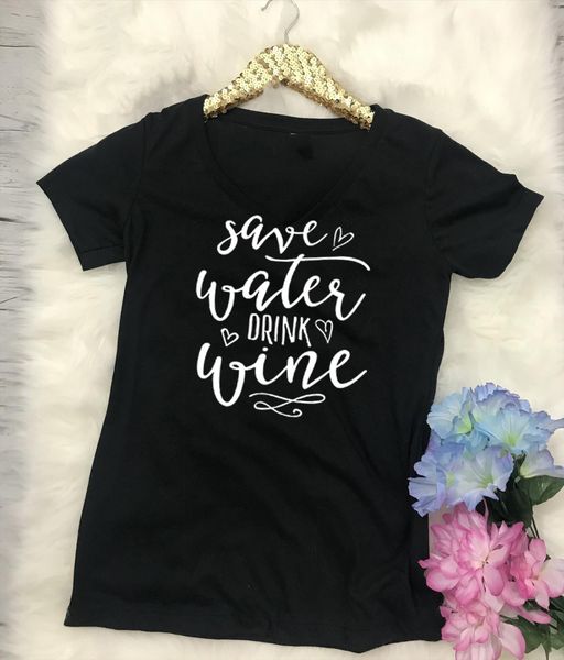 

save water drink wine womens tshirts summer casual funny for lady yong tee hipster tumblr quotes graphic, White