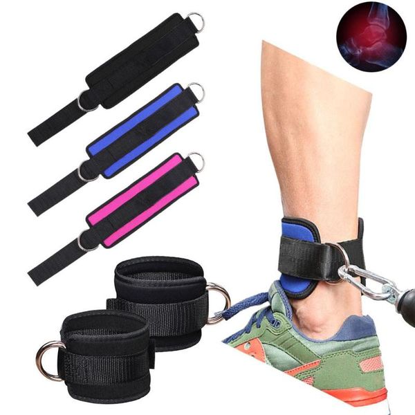 

fitness neoprene padded ankle strap d-ring attachment foot support for cable machines and resistance band bands