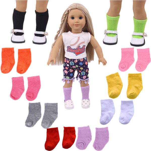 

fashion socks 18 inch american girl 12 color doll are popular, Black;white