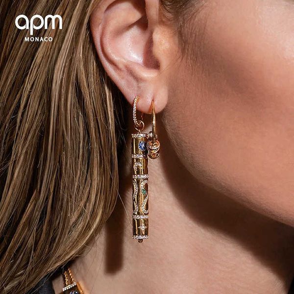 

egyptian style asymmetric long earrings 925 sterling sier micro inlaid zircon fashion personality high-end women's model, Golden