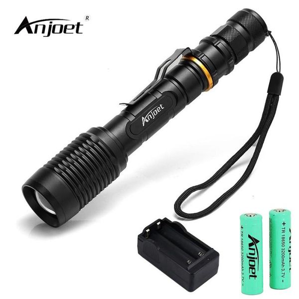 

l2 zoomable torch 5 mode tactical with battery charger for camping adventure night fishing flashlights torches