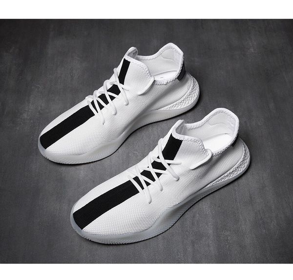 

casual shoe platform sneaker white knit soft sole sneakers with laces factory direct size 39-44 gift chaussures pour femmes, Black