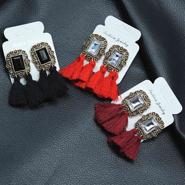 

studs earrings court tassel long trend exaggerated accessories, Golden;silver