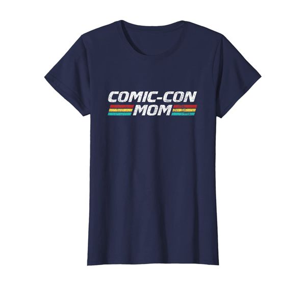 

Womens Comic-Con Mom 80' Retro Style Distressed T-shirt, Mainly pictures
