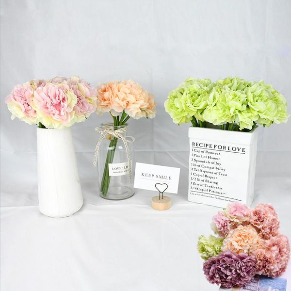 

decorative flowers & wreaths 5pcs/bundle 8cm head artificial silk flower hydrangea bouquet table vase diy wedding home decoration arrangemen