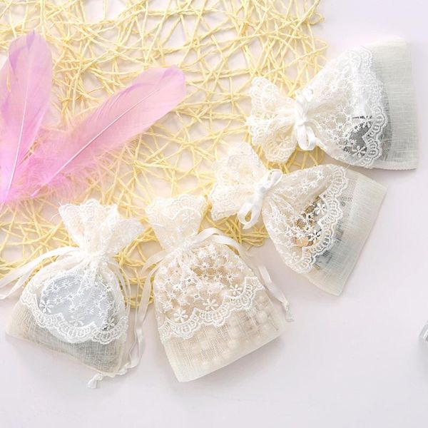 

gift wrap 5pcs 10x14cm starry lace drawstring bag jewelry packaging bags wedding favor pouches travel clothes packing