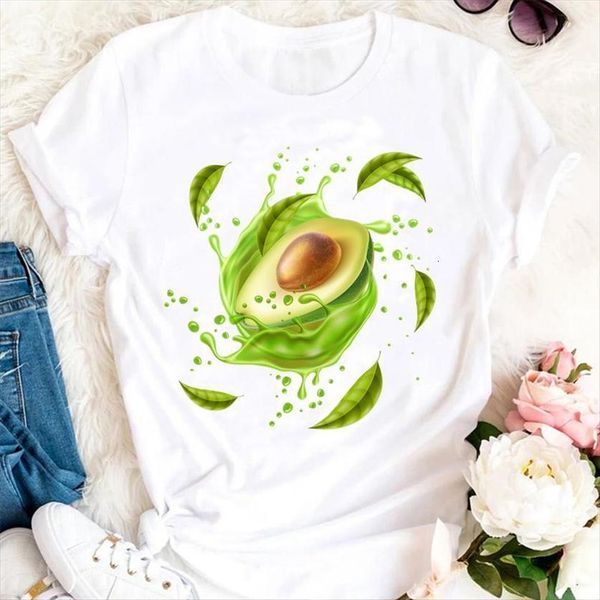 

summer sweet avocado trend fruit women t shirts beach cartoon clothes tshirts fashion graphic lady print female tee shirt, White