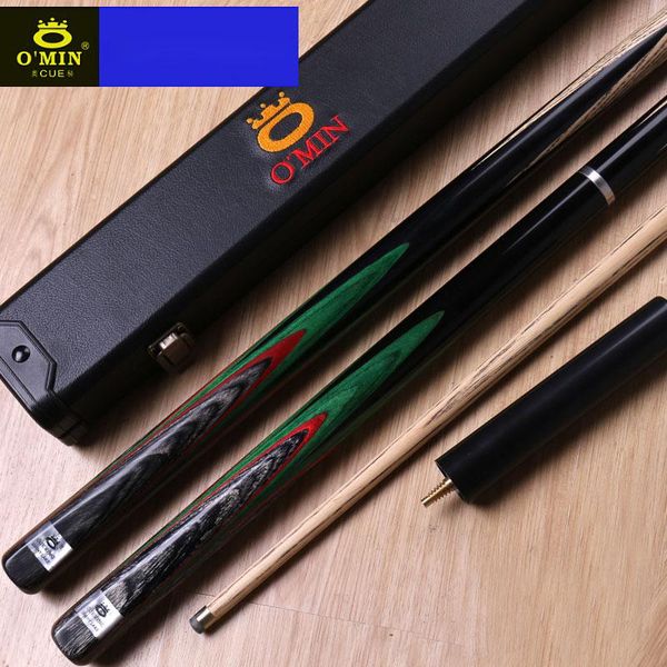 

o'min shiny lake 3/4 snooker cue kit 9.5mm 10mm tip with case ,joint protector china billiard cues