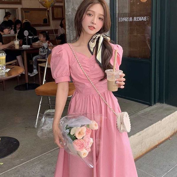 

bubble pink sweet drs 2021 summer sleeve long skirt + short show thin, Black