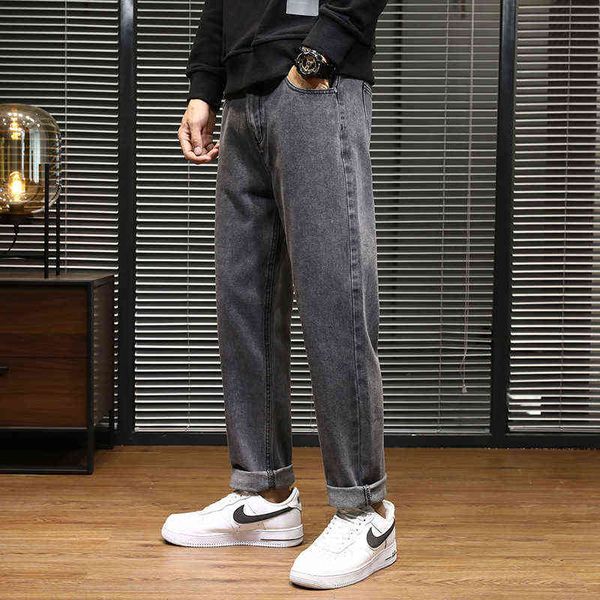 

men's jeans 2021 spring and summer straight dad jeans men's korean fashion loose slim harlan pants, Blue