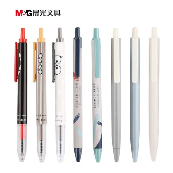 

gel pens 12pcs m&g press full needle pen cartoon type 0.35/0.38/0.5mm black student