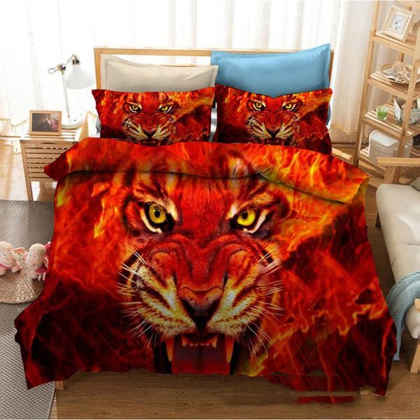 

bedding sets tiger duvet cover safari animal set down the mountain pattern quilt for bedroom decorative 2/3pcs bedclothes