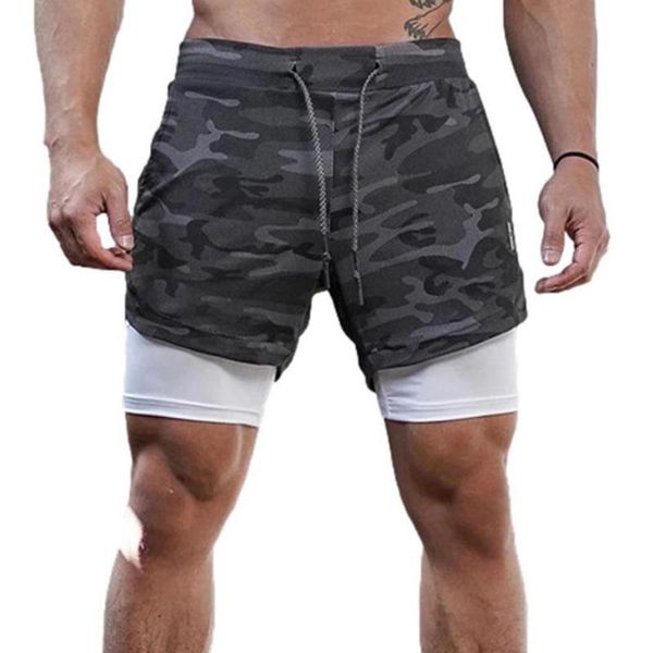 

men's shorts joggers men multiple pockets camouflage sports breathable workout beach male summer running, White;black