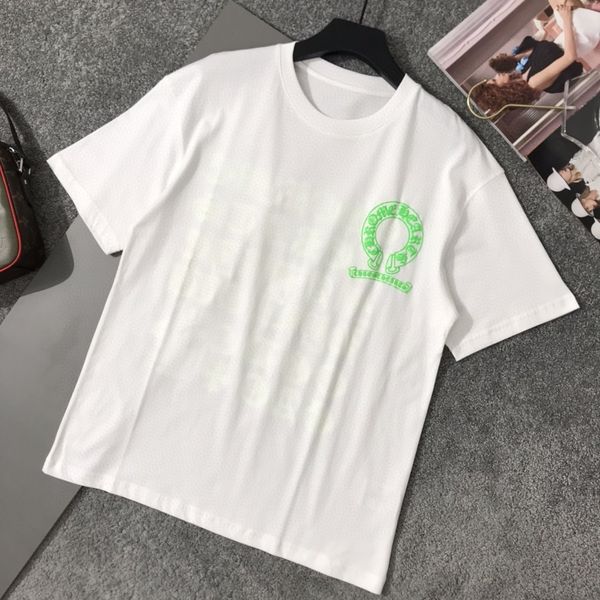 

factory brand ch 21 summer new ch sanskrit letter foam printed short t-shirt for couples half sleeve, White;black