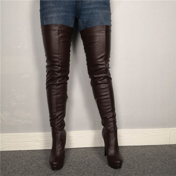 

boots stiletto boots, dark brown, girl's party shoes, plus five-15s. gva9, Black