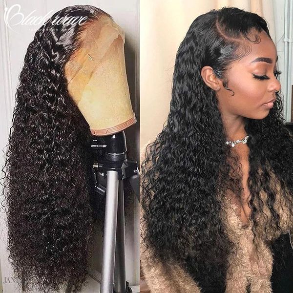 

13x4 lace frontal wig 28 30 inch water wave human hair front 4x4 closure deep curly glueless virgin brazilian wigs, Black;brown