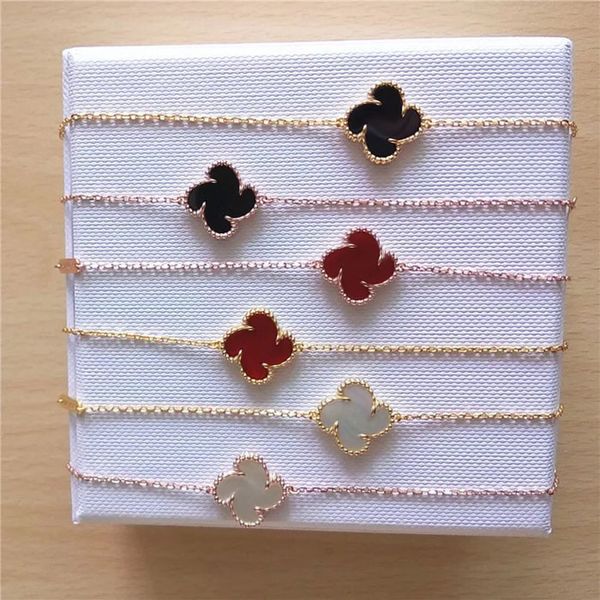 

08 fashion jewelry black white red and green natural shell agate large windmill flower bracelet, Golden;silver