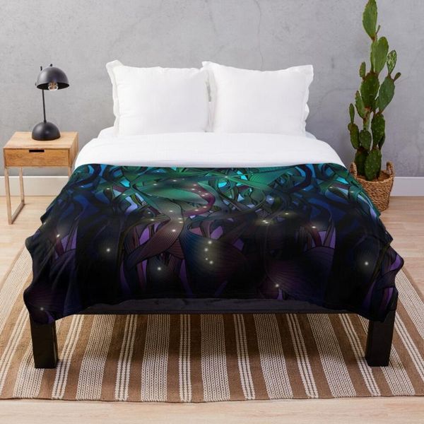 

blankets nocturne with fireflies throw blanket sublimation covered bedding flannel for children and bedrooms decor