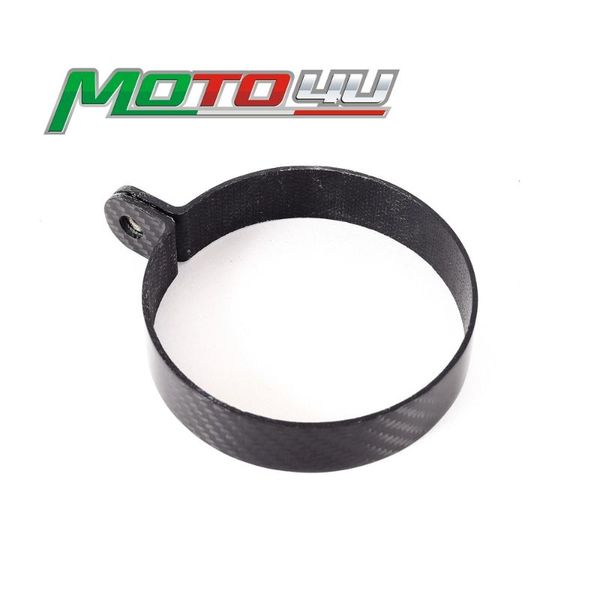 

motorcycle exhaust system 100mm real carbon fiber holder clamp fixed ring support bracket pipe muffler escape circular twill weave