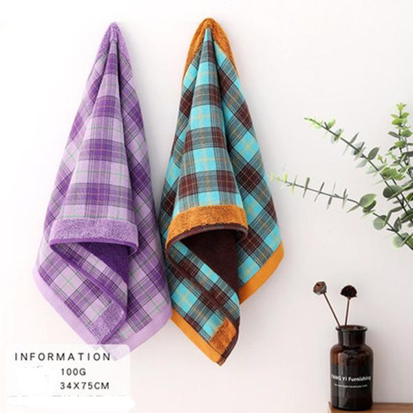 

towel 34x75cm gauze pure cotton dark plaid 2 pics of lovers men and women face wash bath household wholesale