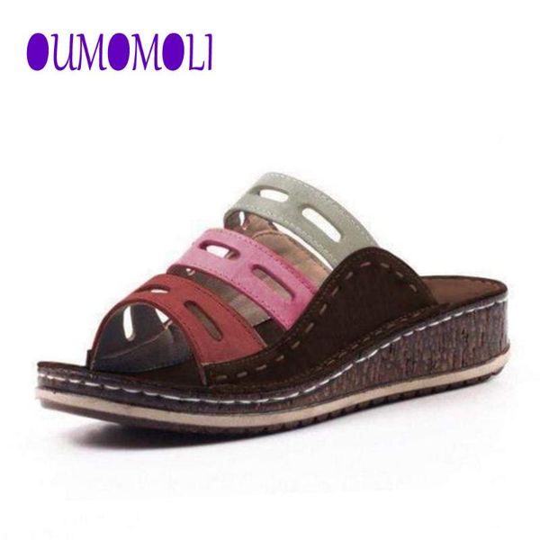 

slippers 2021 summer women sandals stitching ladies open toe casual shoes fashion platform wedge slides beach q309, Black