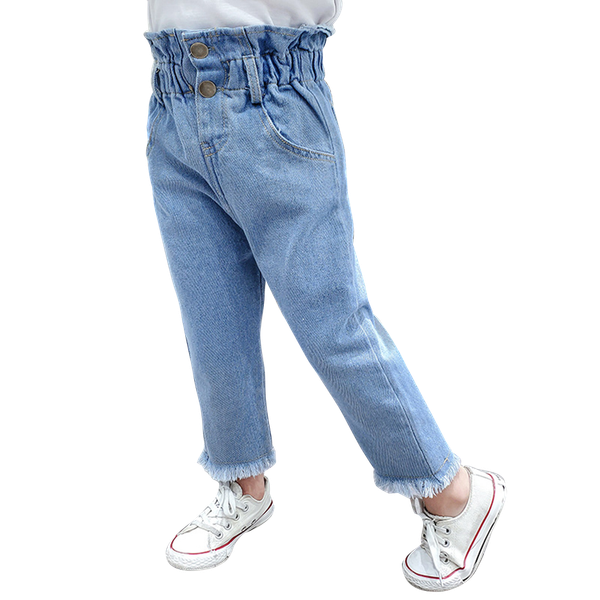 

jeans for girls solid color jeans kids girl spring autumn jeans kid casual style childrens clothes, Blue
