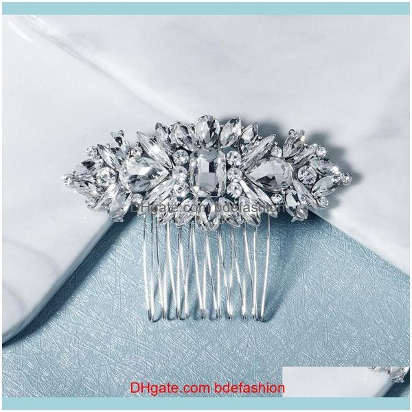 Gioielli per capelli Gioielli Fermagli per capelli Mollette Sposa Copricapo da sposa Stile etnico retrò Occhio di cavallo Vetro Strass Pettine Lega di alta qualità Aesso