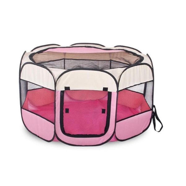 

dog houses & kennels accessories pet tent portable detachable house puppy 8 angular design home soft kennel blue, pink, red cat cage