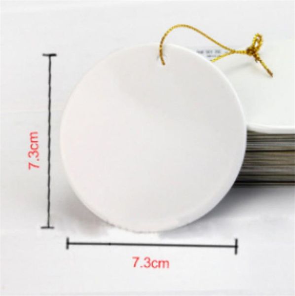 

dhl sublimation christmas tile ornament pendant hanging decoration 3 inch round coating christmas ornament decoration for diy lovers