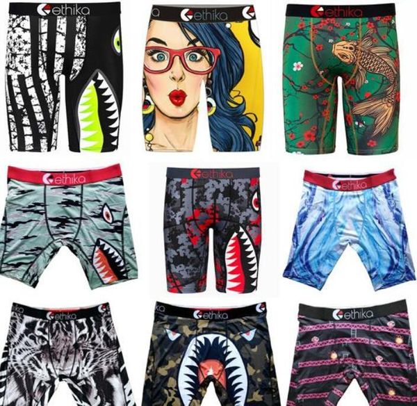 

60+colors high-quality ethika men boxers underpants shorts promotion random styles mens underwear quick dry briefs graffiti printing swim