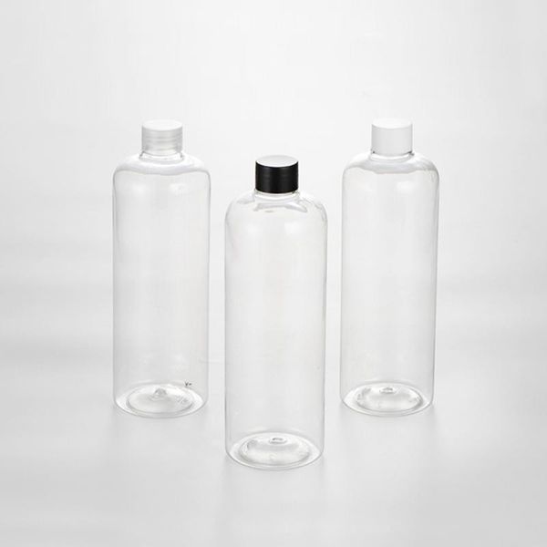 

storage bottles & jars 12pcs 500ml plastic screw cap clear pet bottle with black/white/transparent empty cosmetic