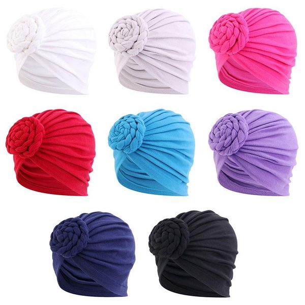 

beanie/skull caps india turban bonnet for women solid color simple all-match inner hijab ready to wear stylish pan flower headscarf hat, Blue;gray