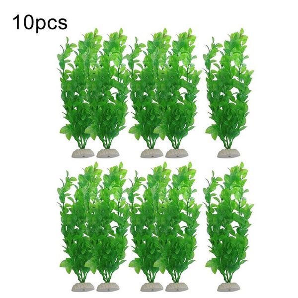 

decorations 10pcs artificial fake water grass fish tank ornament aquarium decor green plastic no harm plant