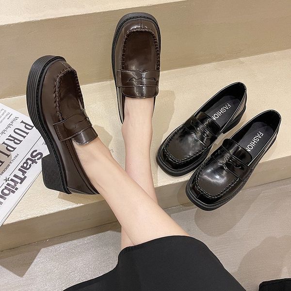 

womens loafers shoes round toe female footwear 2022 fashion womens autumn oxfords clogs platform soft casual sneaker slip-on, Black;white
