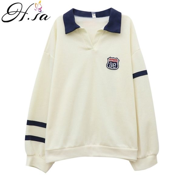 

h.sa mujer suster women casual sweater and pullovers turn down collar red striped chic jumpers white pull femme hiver 210417, White;black