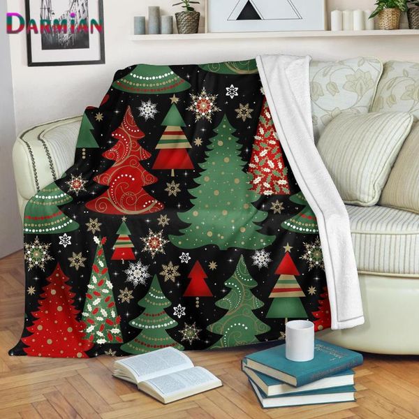 

blankets darmian cute christmas tree print fleece blanket comfort soft bed thin quilt sofa office nap warm for kids adults manta