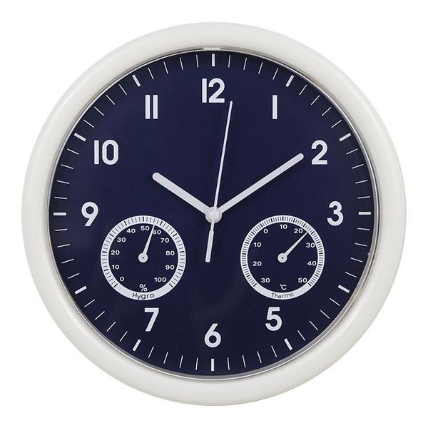 

wall clocks 10 inch simple american round mute clock temperature and humidity meter creative