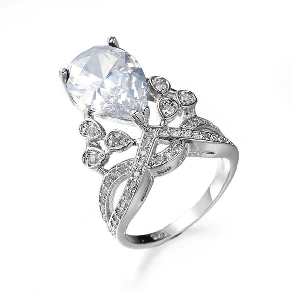 

selling jewelry angelababy the same pigeon egg zircon ring, Slivery;golden