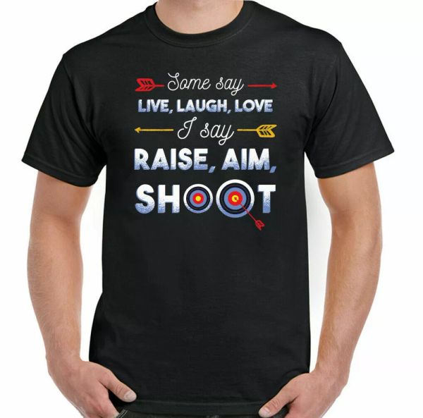 

archery at the t-shirt, man funny bow and arrow archer t-shirt, White;black