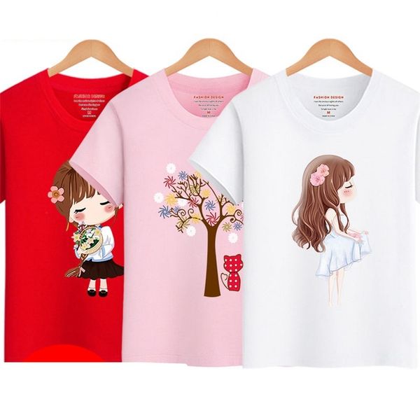 

arrival spring short sleeve t shirt cotton kids cute summer baby girl clothes cartoon girls 8 to 12 210622, Blue