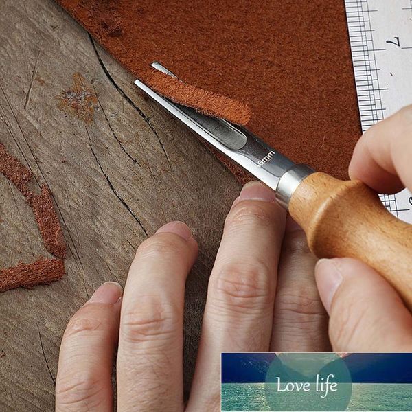 Pratique cuir artisanat bord biseauté biseautage couteau biseauté bricolage coupe main artisanat outil avec manche en bois A4mm A6mm A8mm