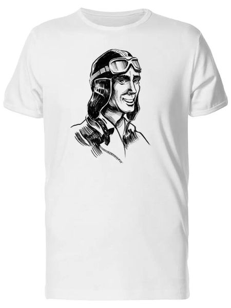 

cool grunge happy pilot sketch men's tee -image by shutterstock, White;black
