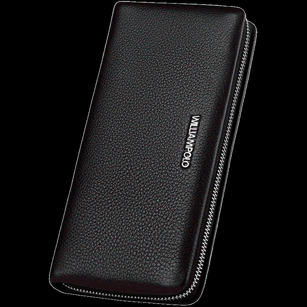 

wallets williampolo fashion cluth purses 12 card holders men's genuine leather bag long male purse husband gift pl226, Red;black