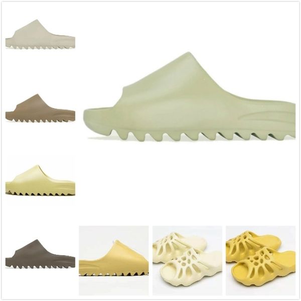 

2021 foam west slipper kanye women designer womens white sand bone slide resin originals orange outdoor sandals flip flop zlh, Black