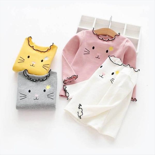 

spring autumn girls bottom long sleeve children t shirts cartoon blouse 2 8years baby tees clothing, Blue