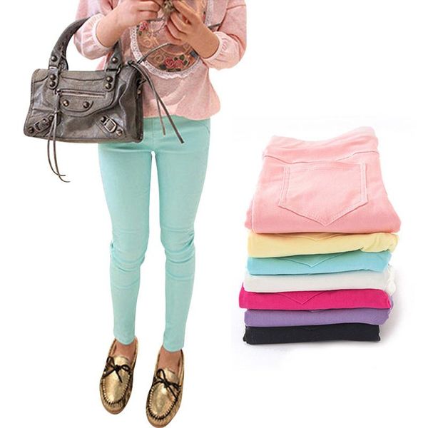 

trousers spring summer children girls pencil pants fashion candy color kids, Blue