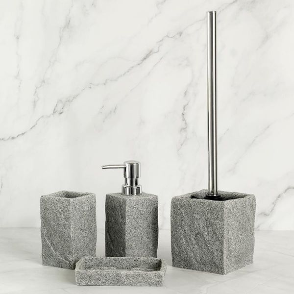 

bath accessory set bathroom accessories imitati granite resin iiquid soap dispenser toothbrush holder cup dish toilet brush